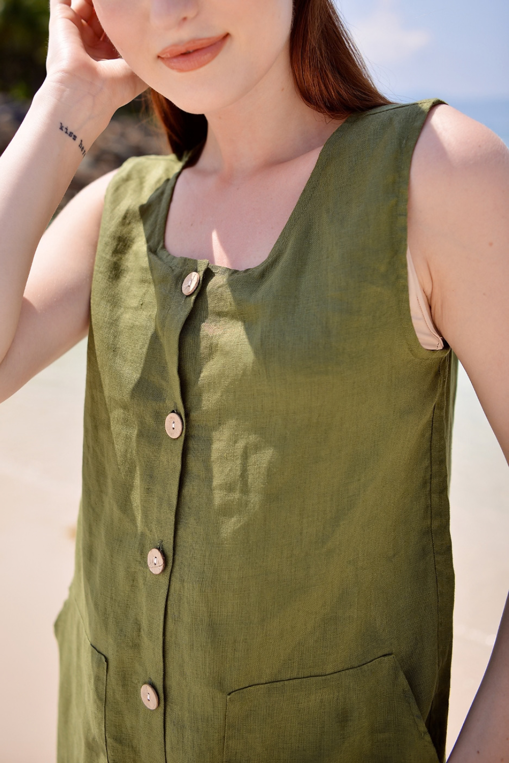 Pure Linen Maternity Friendly Jumpsuit