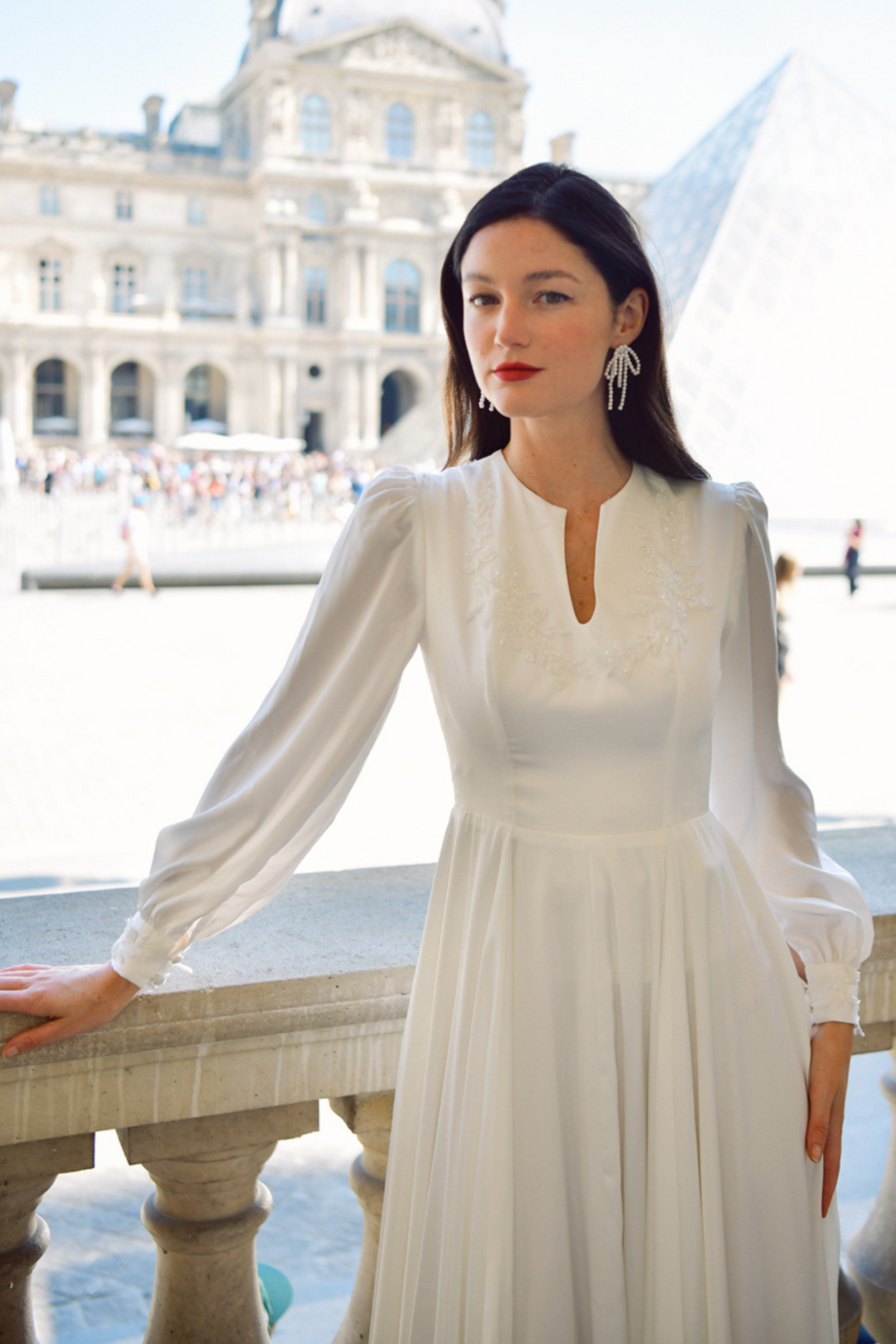 Marjolaine High-neck Princess Wedding Dress with Embellishments