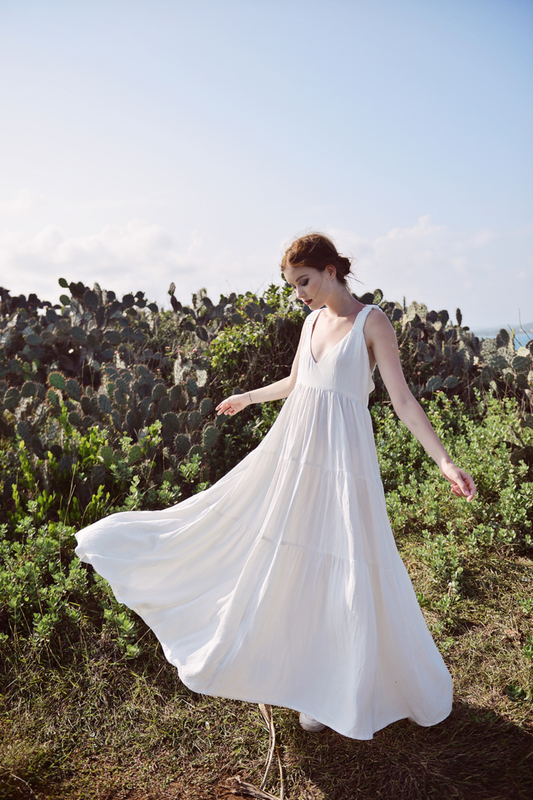 Whimsical Cotton Linen Maxi Dress
