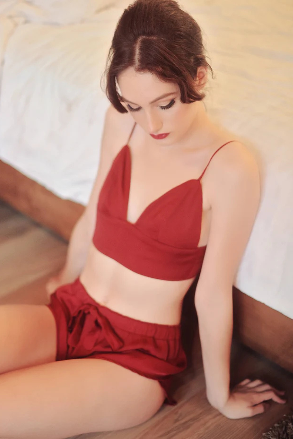 Adjustable Silk Bras - Tie on the back - Silk Sexy Lingeries - Bridal Undergarment