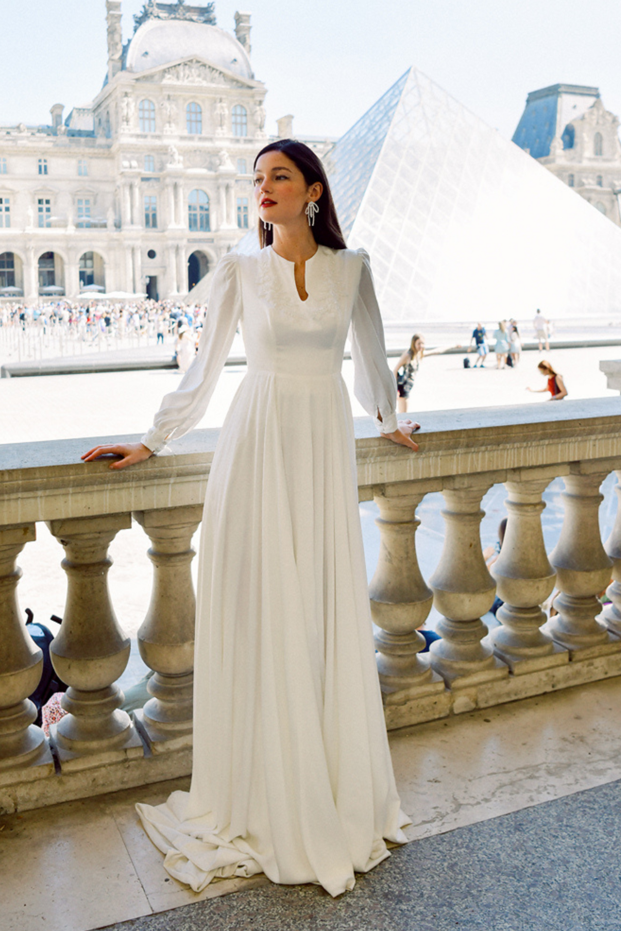 Marjolaine High-neck Princess Wedding Dress with Embellishments