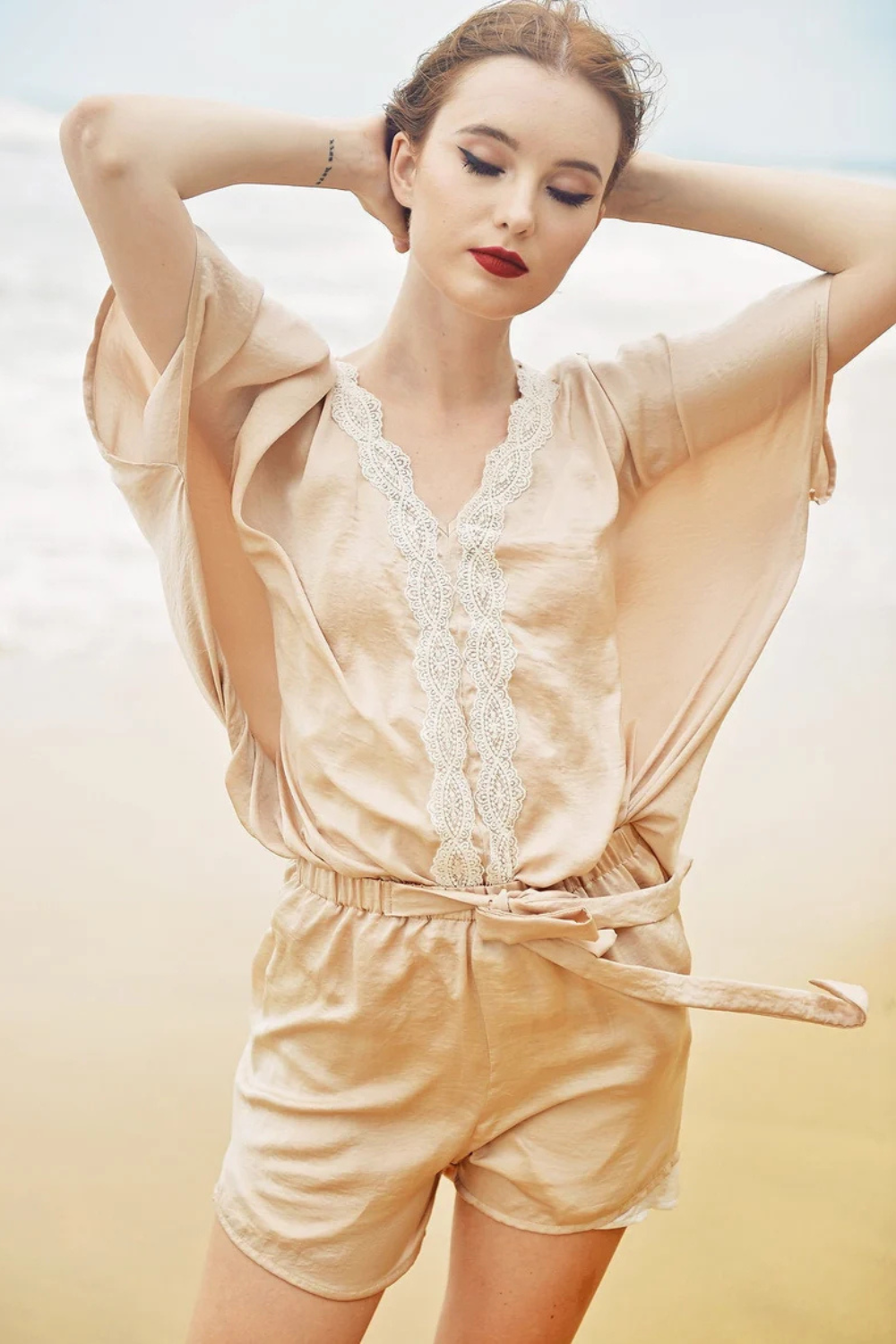 Lace Silk Pajamas Set for Women