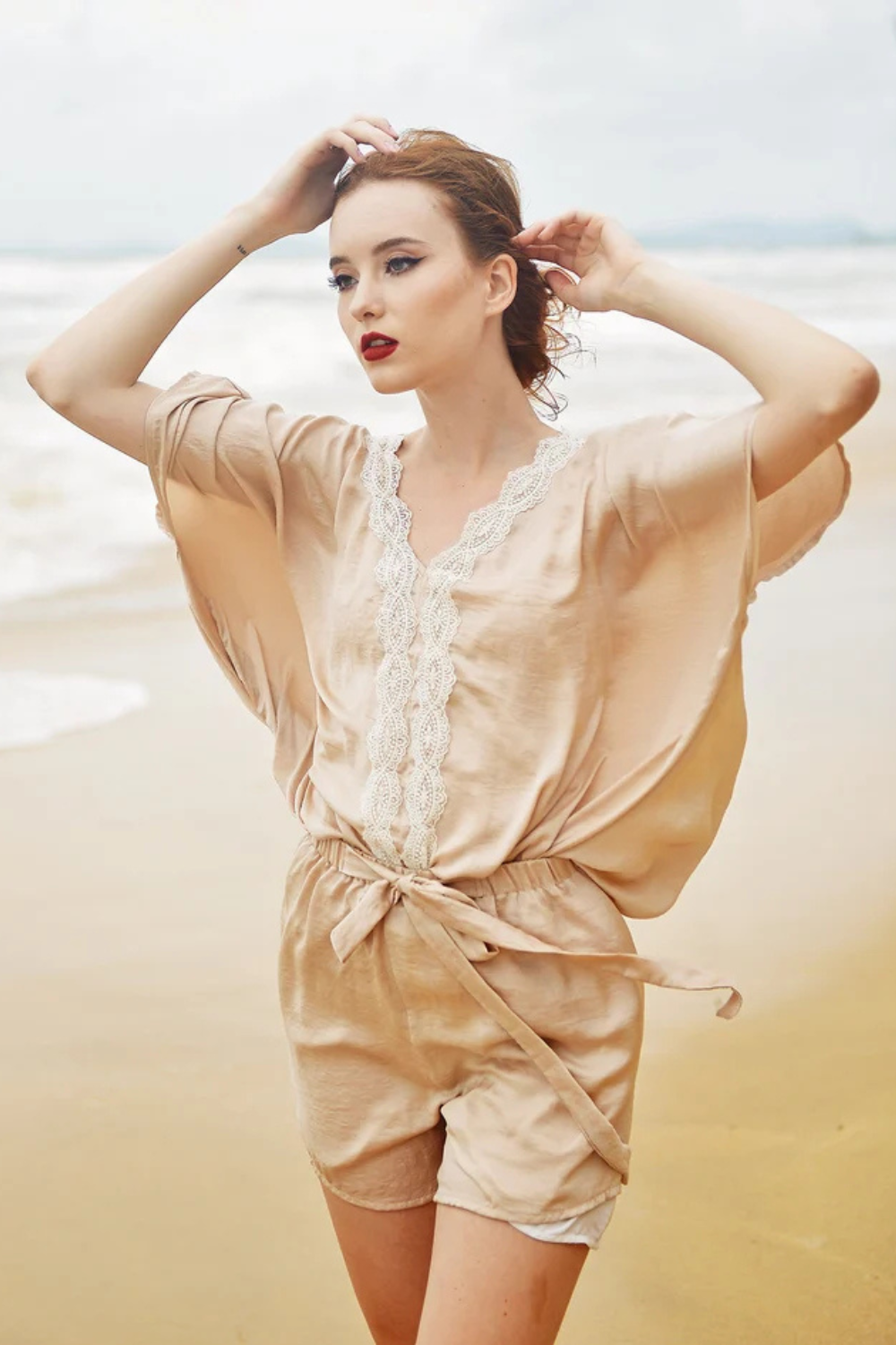 Lace Silk Pajamas Set for Women