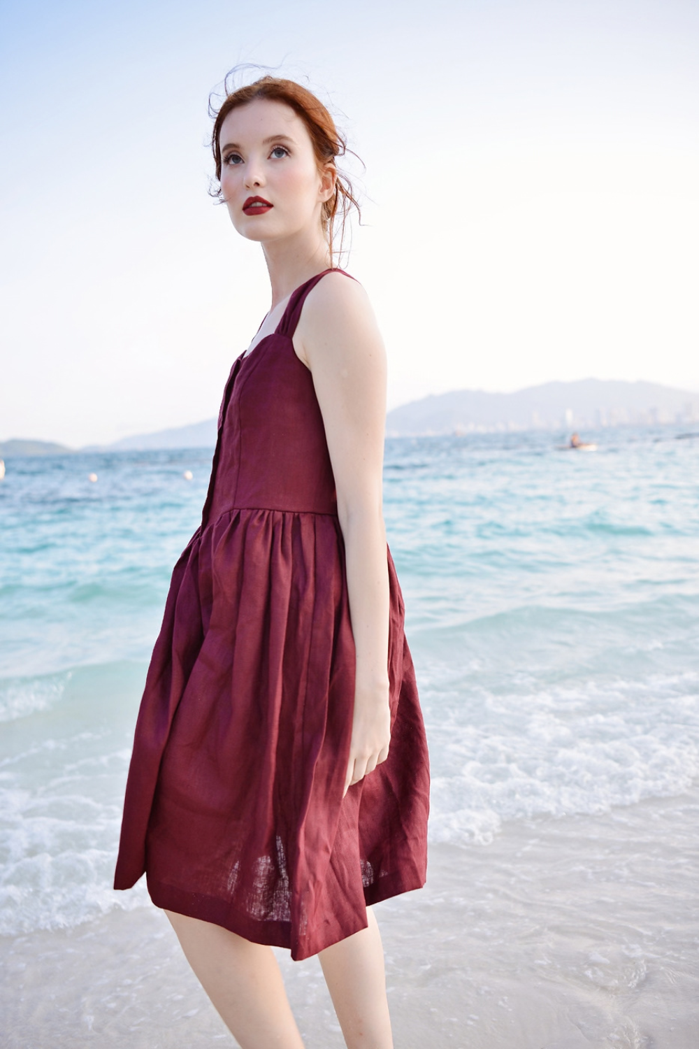 Pure Linen Midi Dress