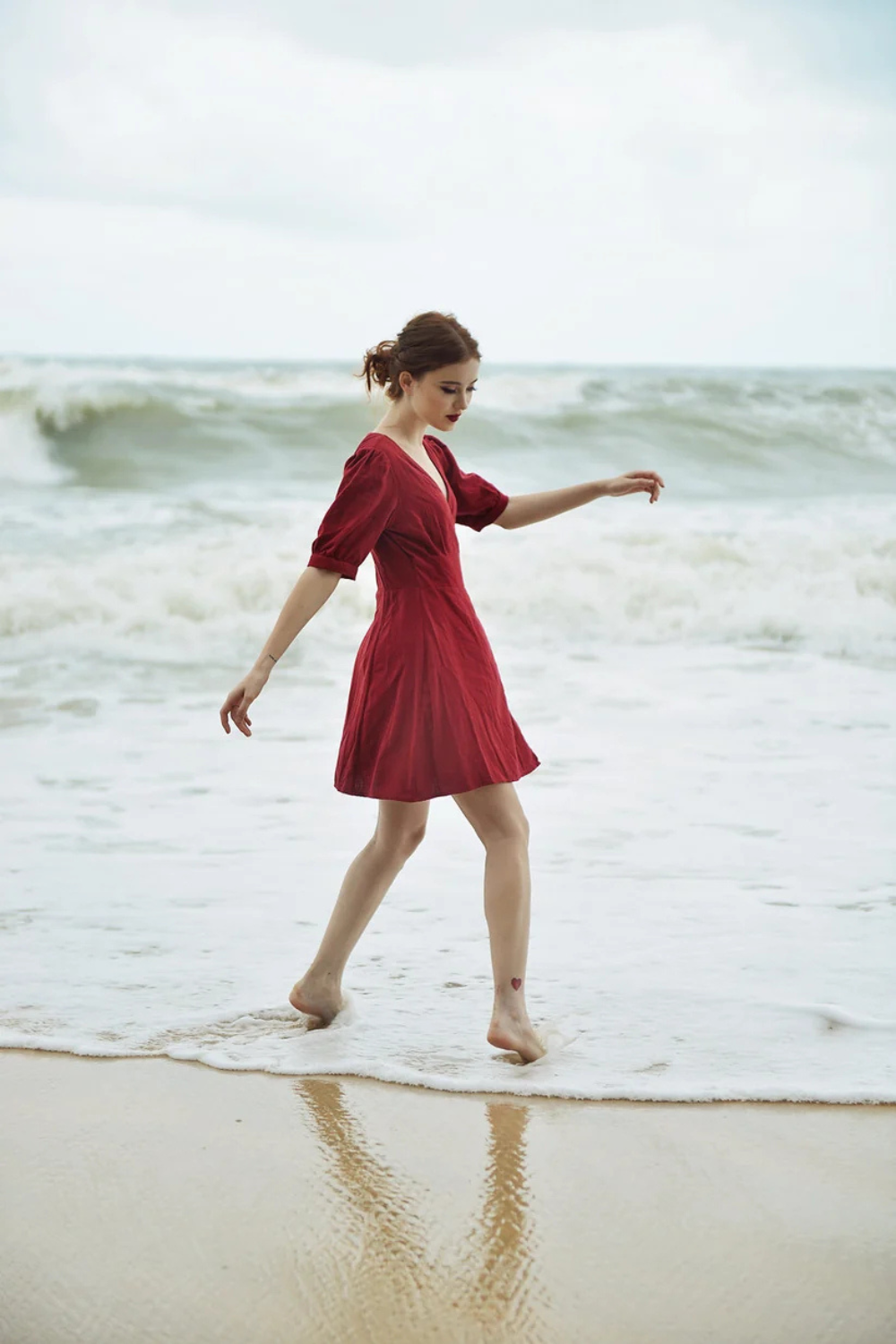 Linen Wrap Dress - Cotton Wraparound Dress - Casual Linen Dress - Cotton Summer Dress