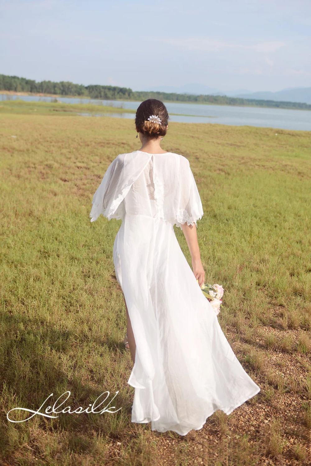 White Sheer Lace Robe - Bridal White Robe - Ivory Sheer Robe