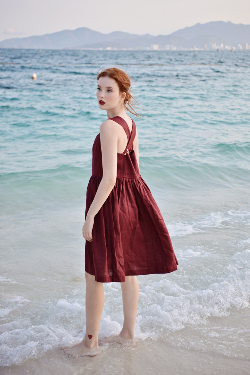 Pure Linen Midi Dress