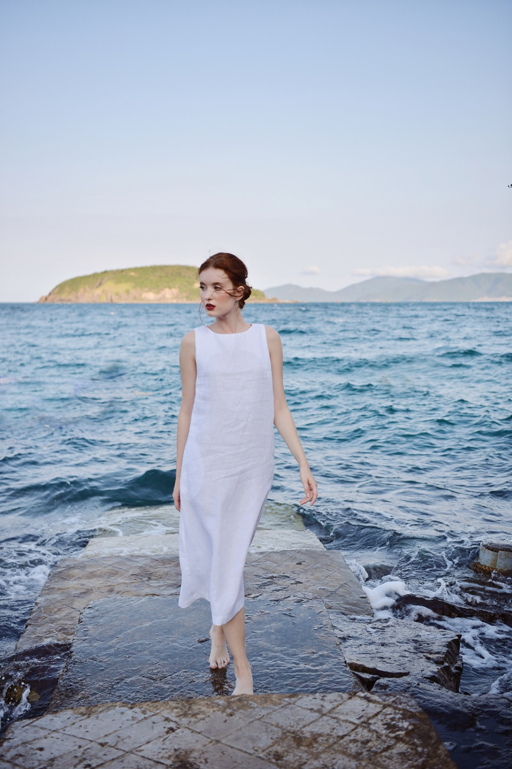 White Linen Shift Dress