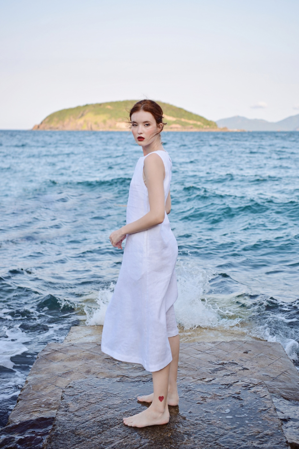 White Linen Shift Dress
