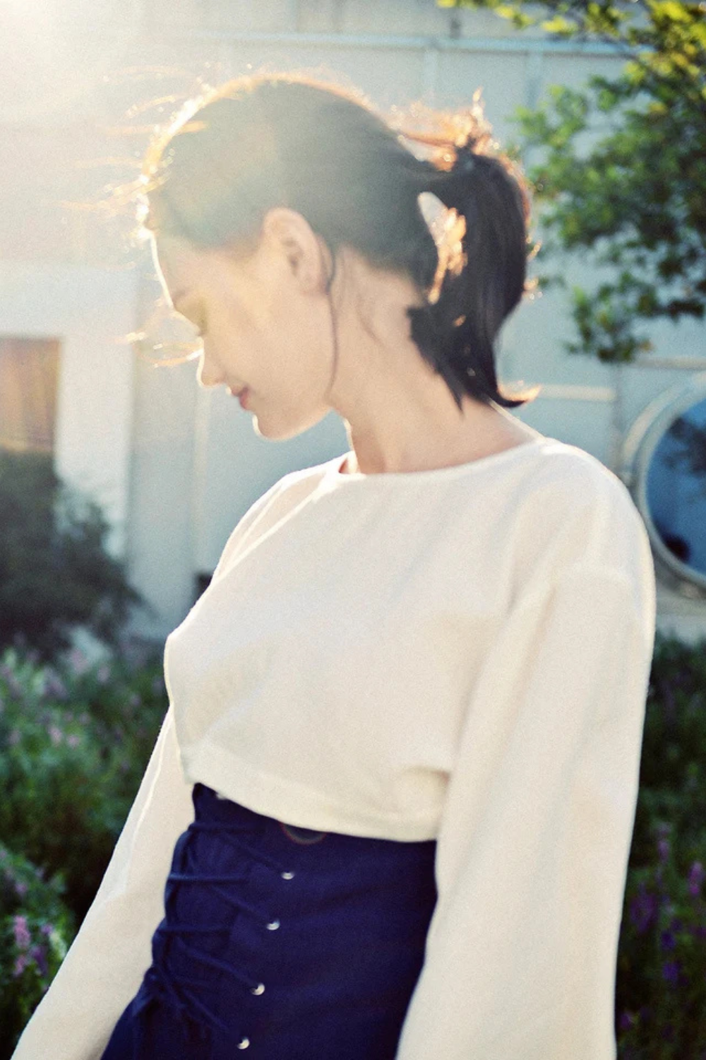 High Waisted Linen Pants with Lace-Up Waist