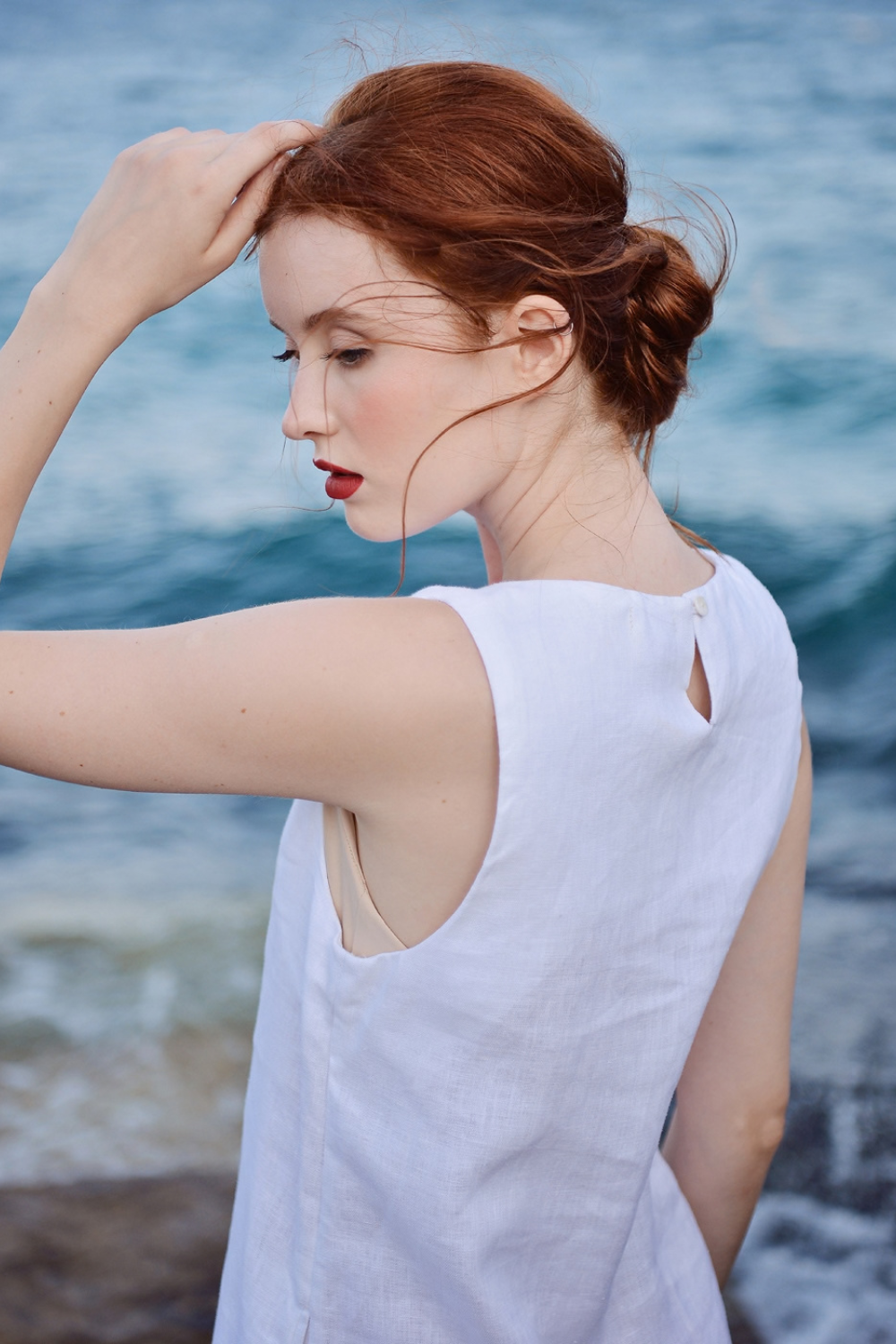 White Linen Shift Dress