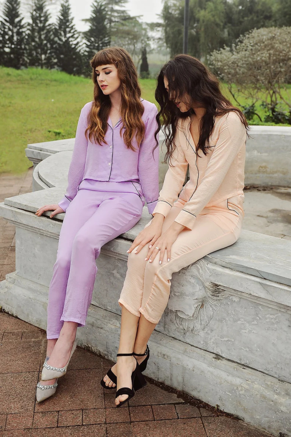 Women Long Silk Pajamas - Women Silk LoungeWear-  Women Silk PJs - Warm Winter Pajamas