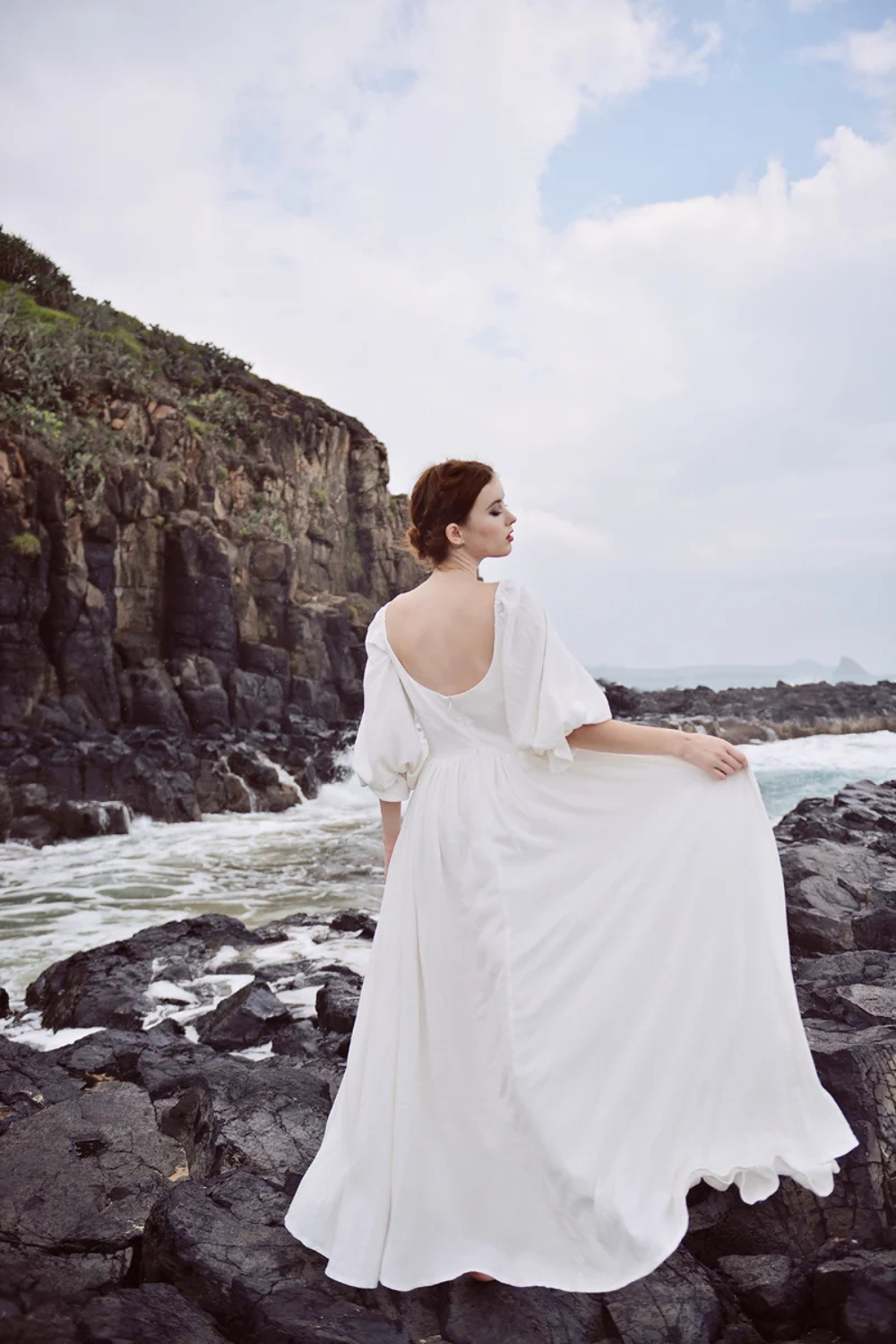 Organic Cotton Linen Low Back Maxi Dress