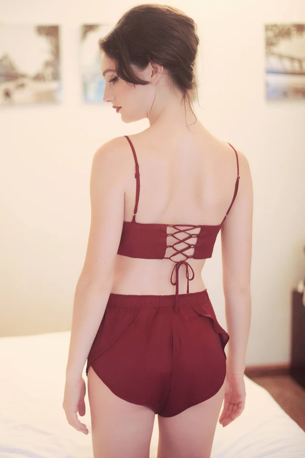 Adjustable Silk Bras - Tie on the back - Silk Sexy Lingeries - Bridal Undergarment