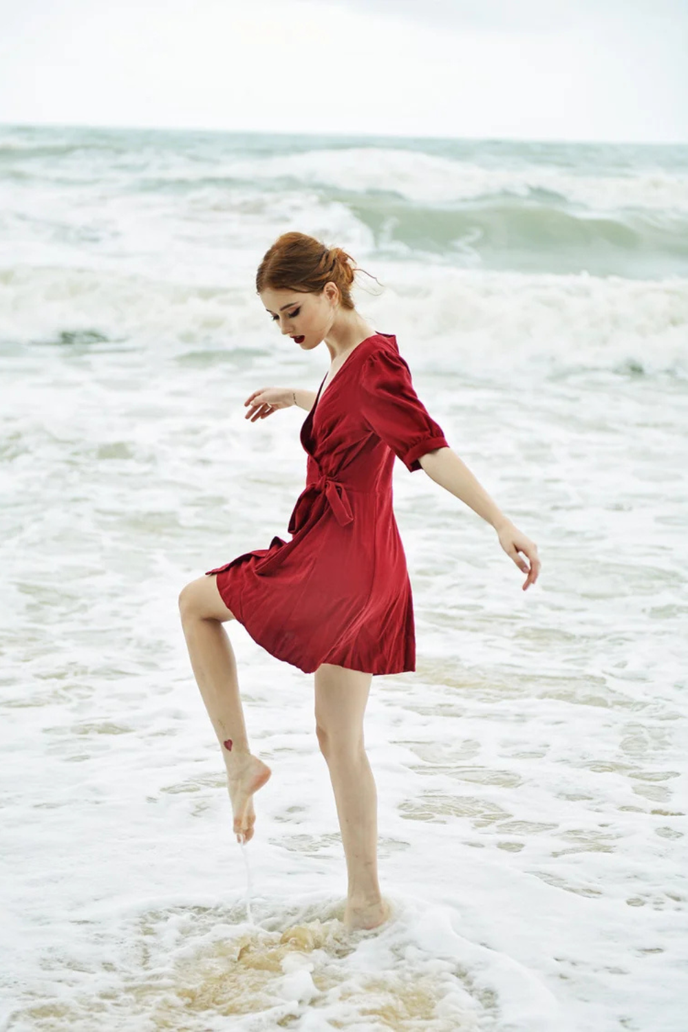 Linen Wrap Dress - Cotton Wraparound Dress - Casual Linen Dress - Cotton Summer Dress