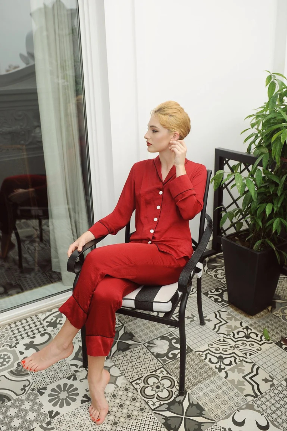 Women Silk Pajamas Set