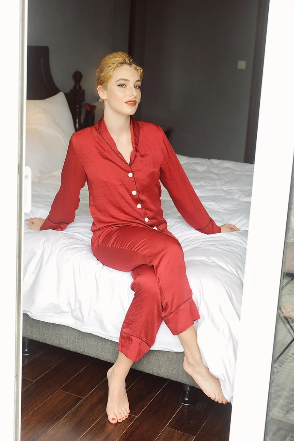 Women Silk Pajamas Set
