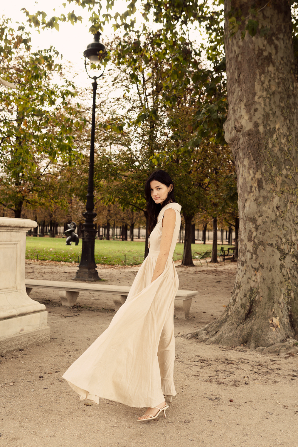 Organic Cotton Linen Sleeveless Maxi Dress
