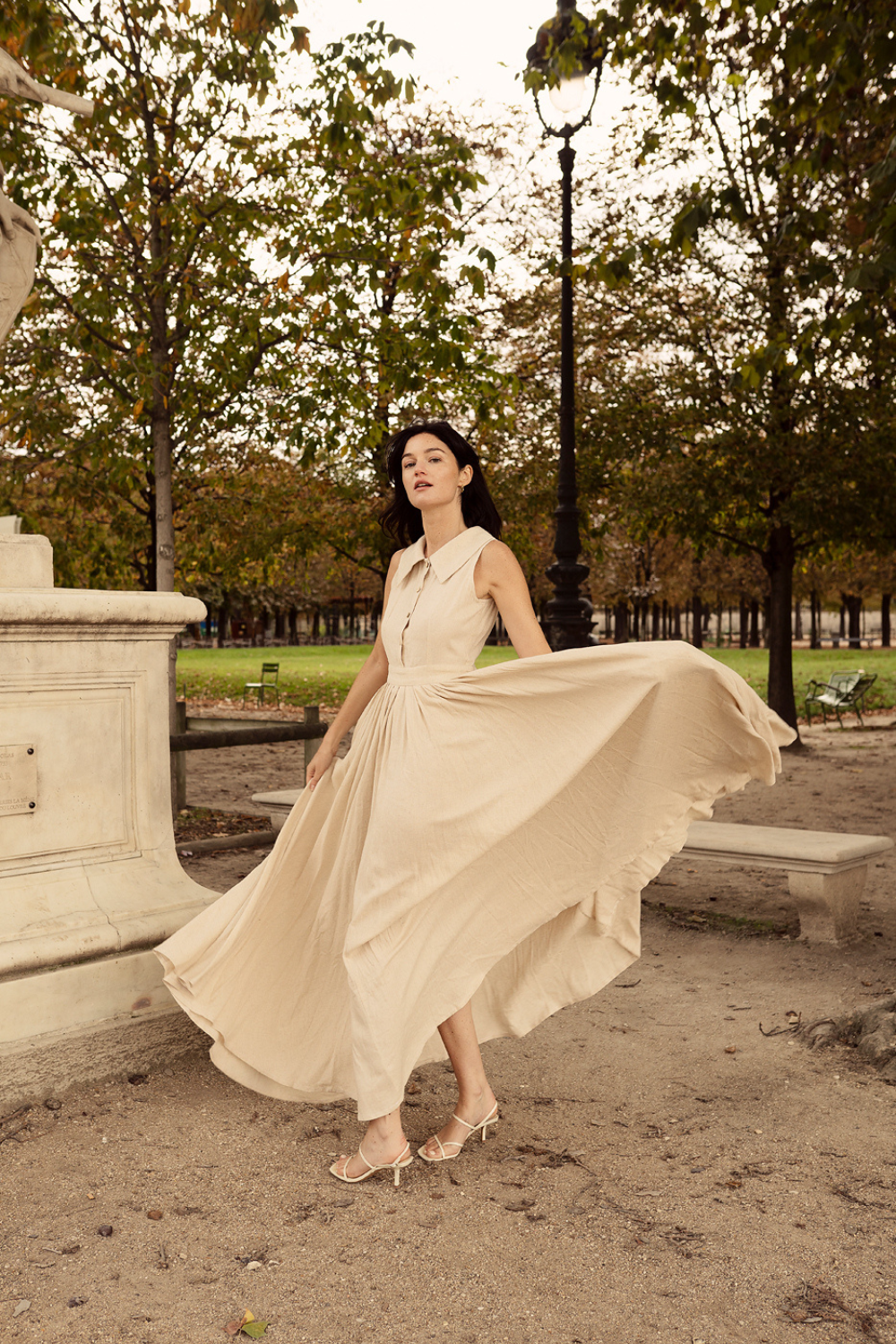 Organic Cotton Linen Sleeveless Maxi Dress