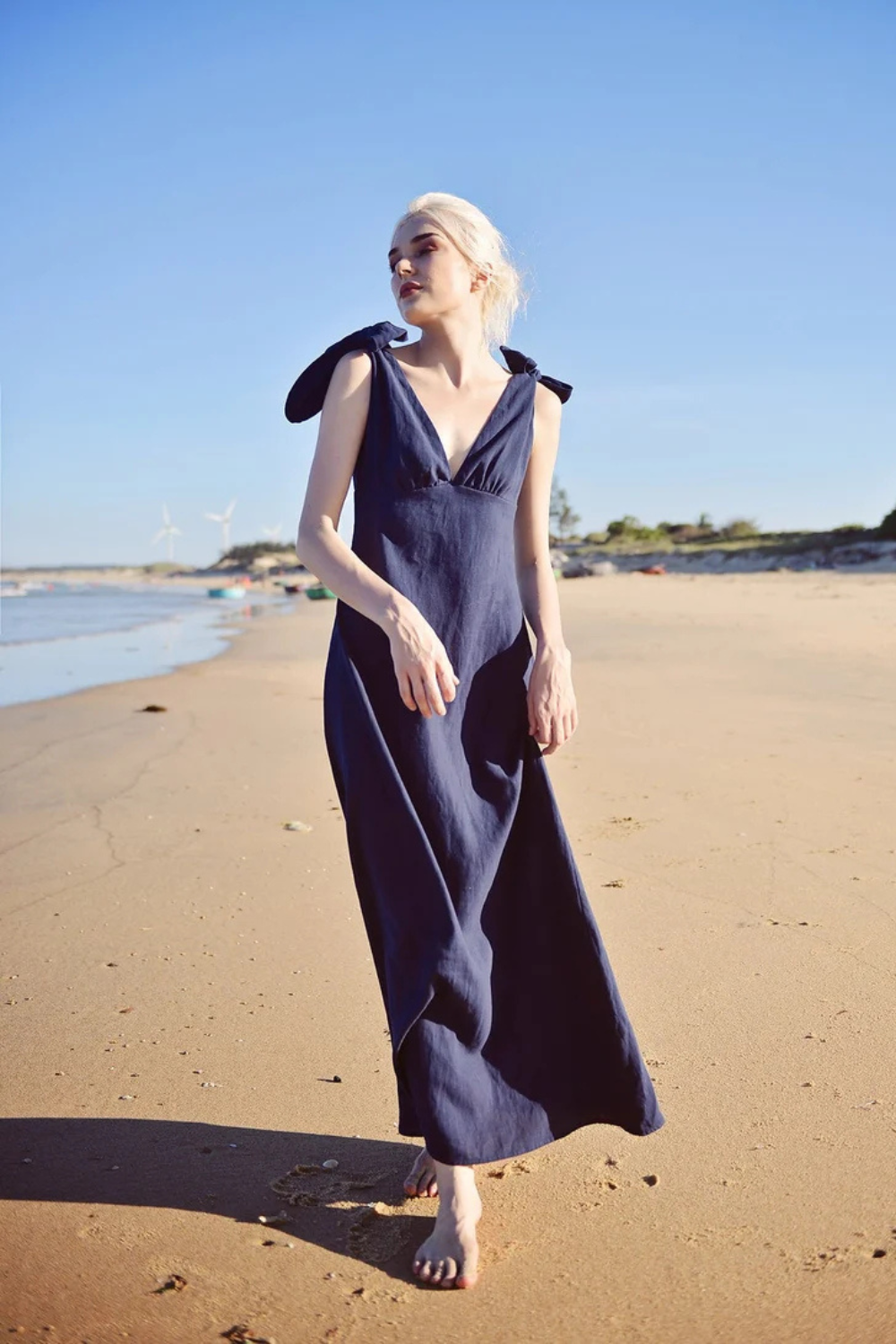 Linen Maxi Dress - Women Linen Dress - Summer Long Linen Dress