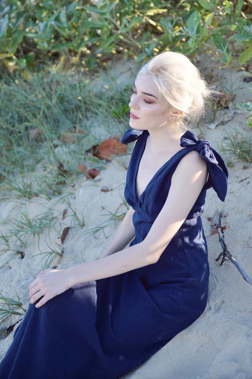 Linen Maxi Dress - Women Linen Dress - Summer Long Linen Dress