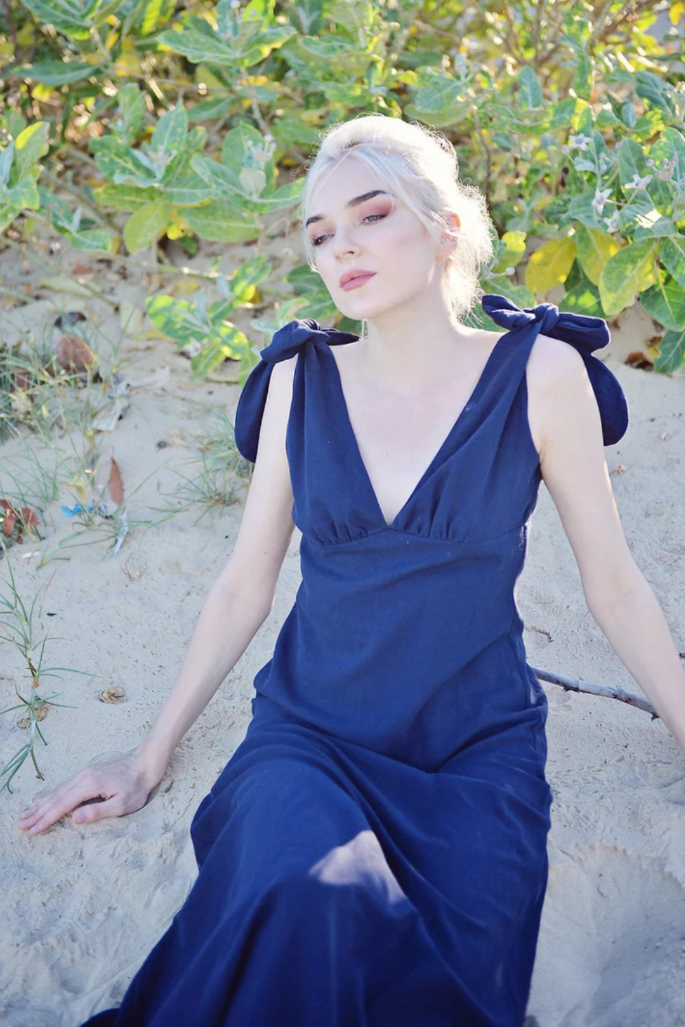 Linen Maxi Dress - Women Linen Dress - Summer Long Linen Dress