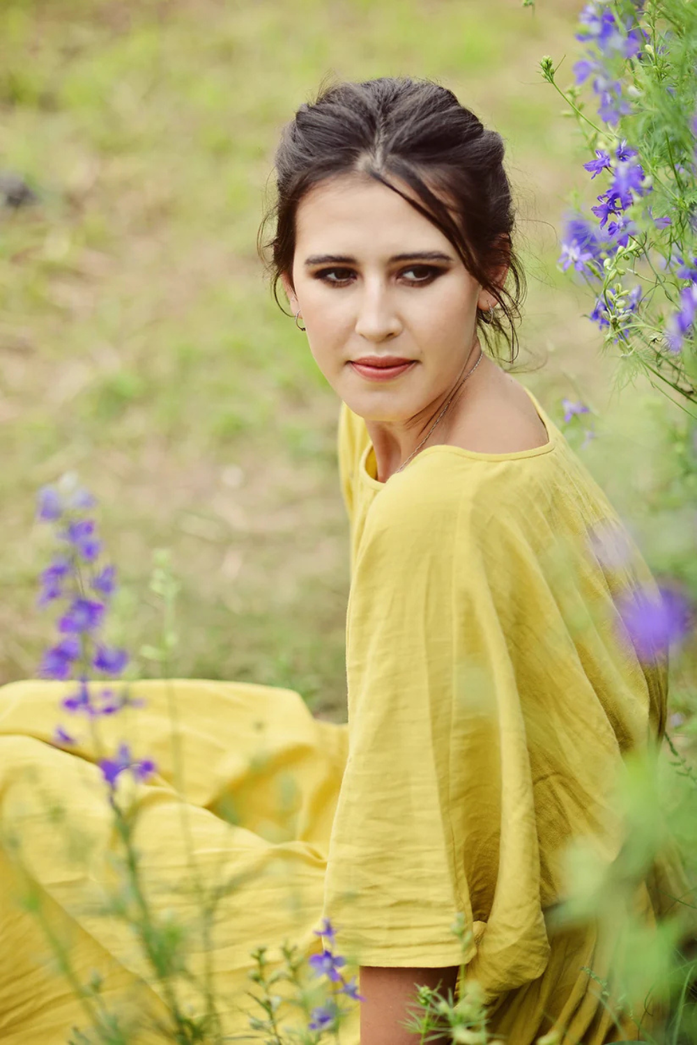 Linen Dress - Cotton Summer Dress - Women Midi Dress - Pleated Dress