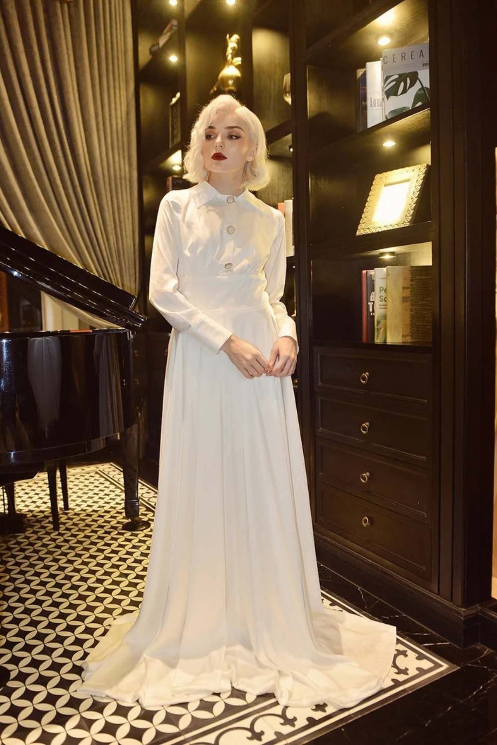 Modest Wedding Dress - Wedding Dress with Train - Bridal Dress with Train