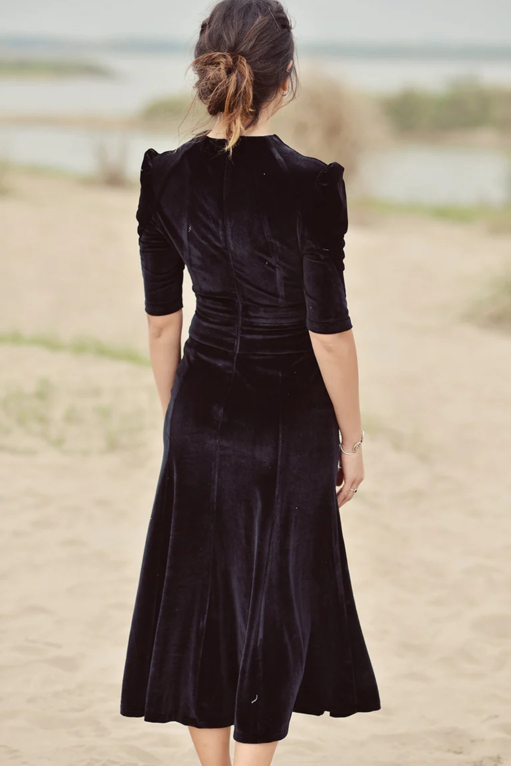 Velvet Retro Midi Dress