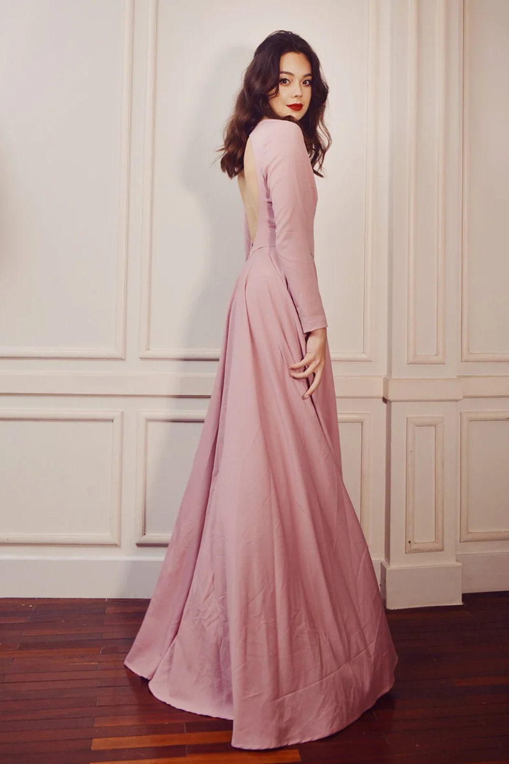 Long Silk Dress - Women Silk Dress - Silk Evening Gown - Wedding Guest Dress - LelaSilk