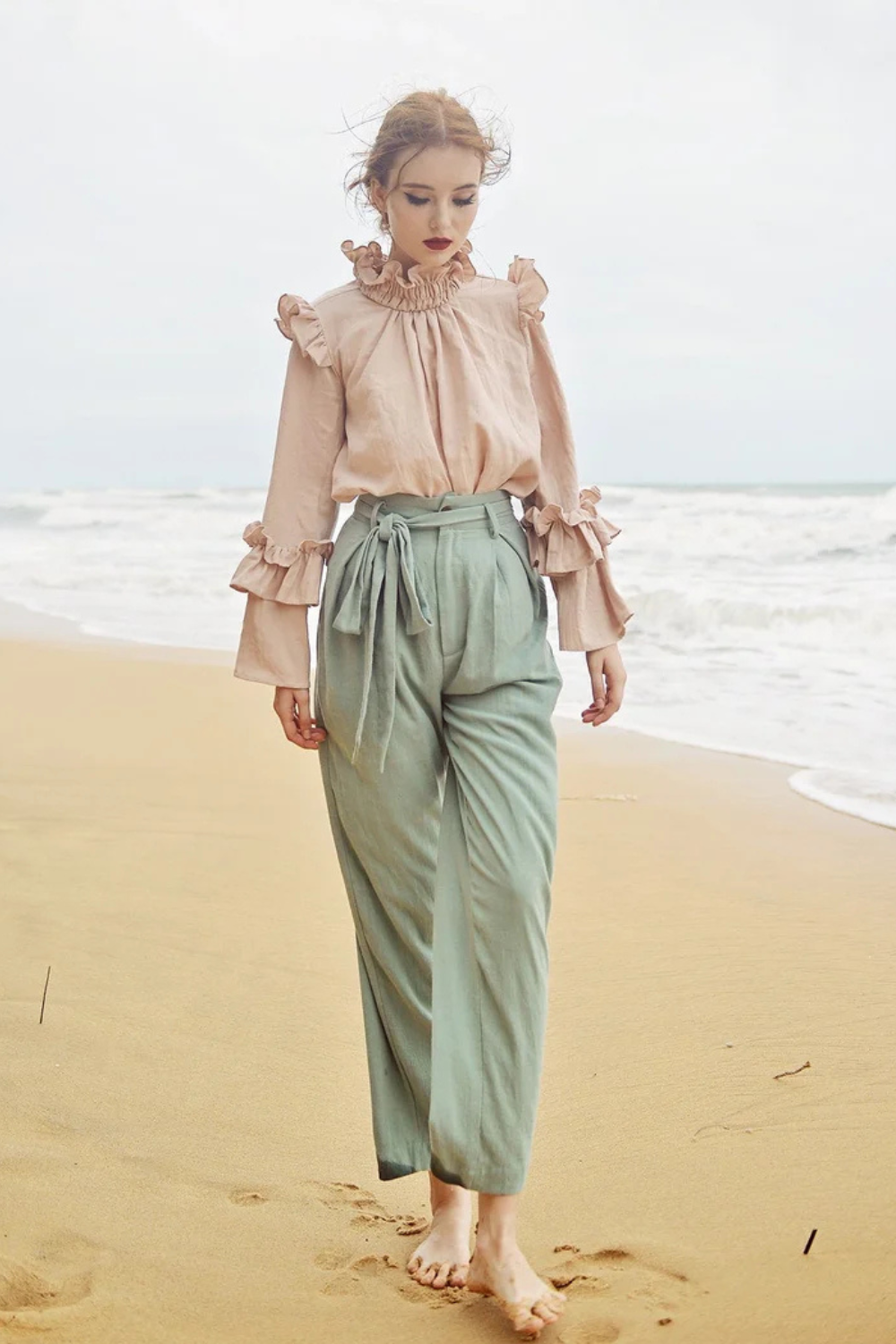 Linen Pants Relaxed Fit - Women Linen Pants - Cotton Pants Elastic Waist