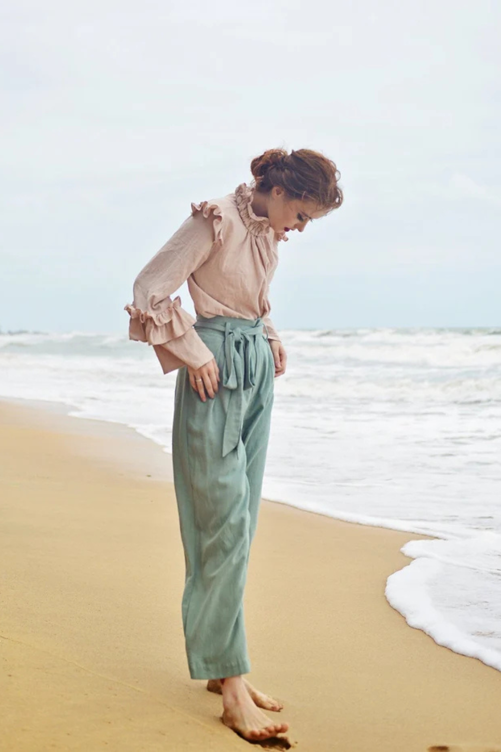 Linen Pants Relaxed Fit - Women Linen Pants - Cotton Pants Elastic Waist