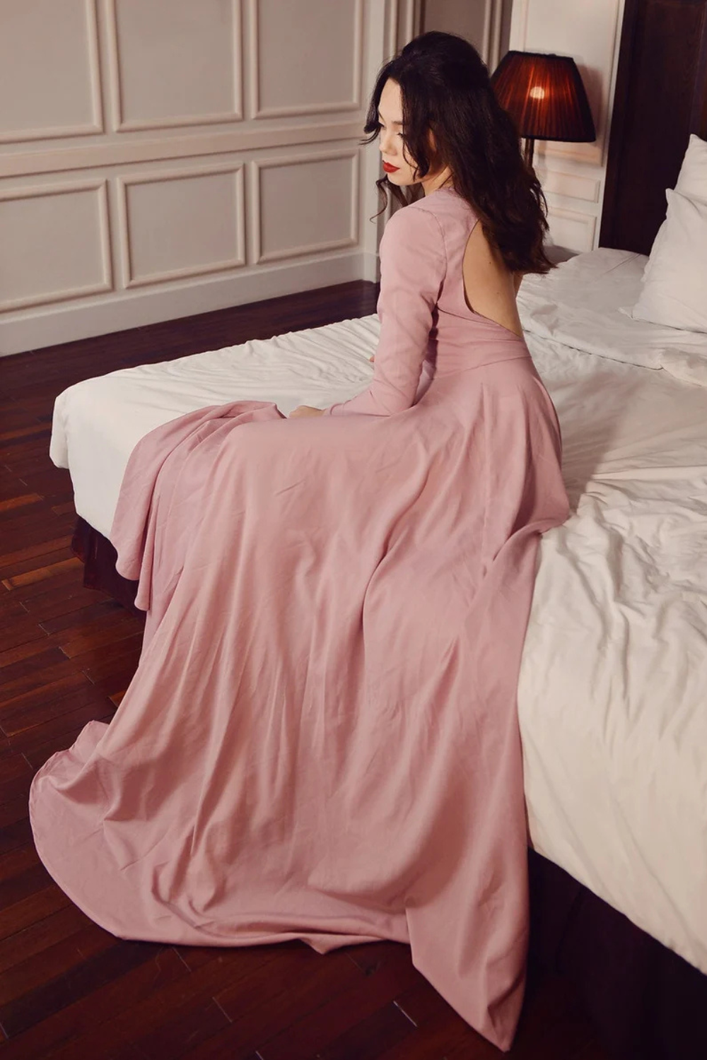 Long Silk Dress - Women Silk Dress - Silk Evening Gown - Wedding Guest Dress - LelaSilk