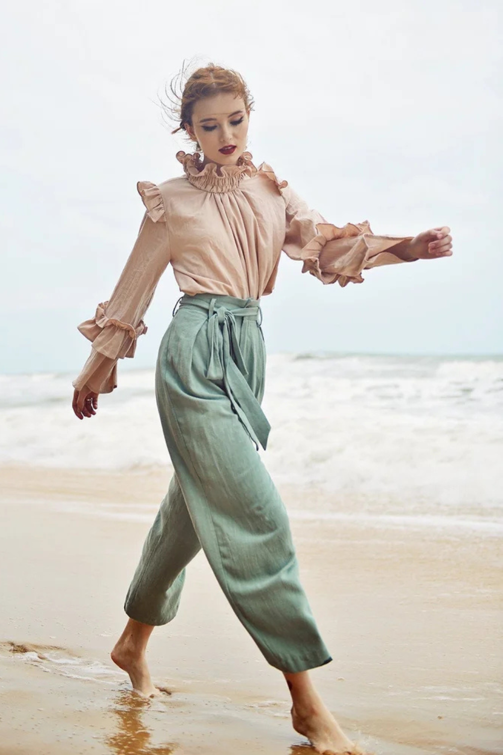 Linen Pants Relaxed Fit - Women Linen Pants - Cotton Pants Elastic Waist