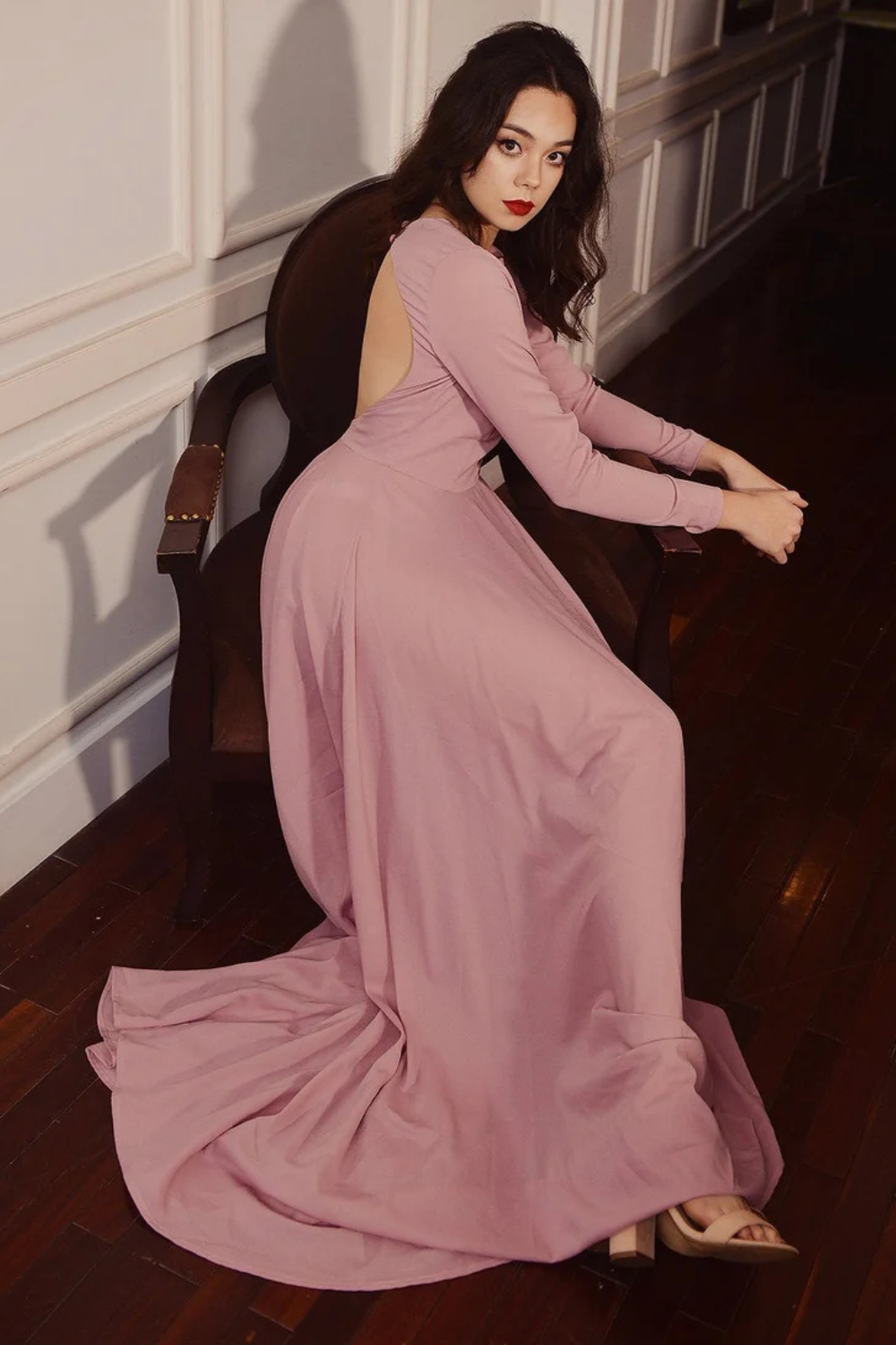 Long Silk Dress - Women Silk Dress - Silk Evening Gown - Wedding Guest Dress - LelaSilk