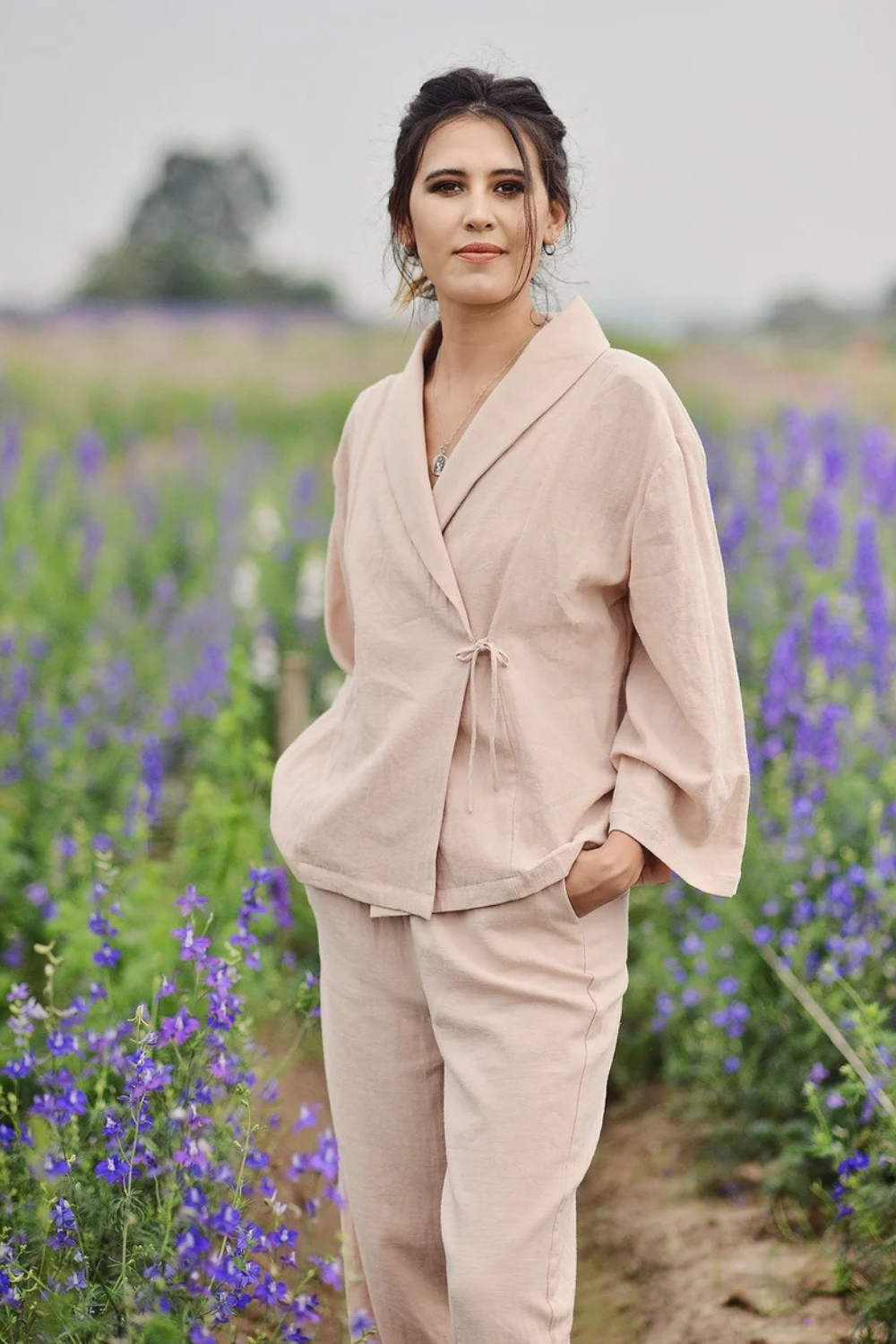 Cotton Kimono Pajamas Set - Women Cotton PJ's - Organic Cotton Homewear