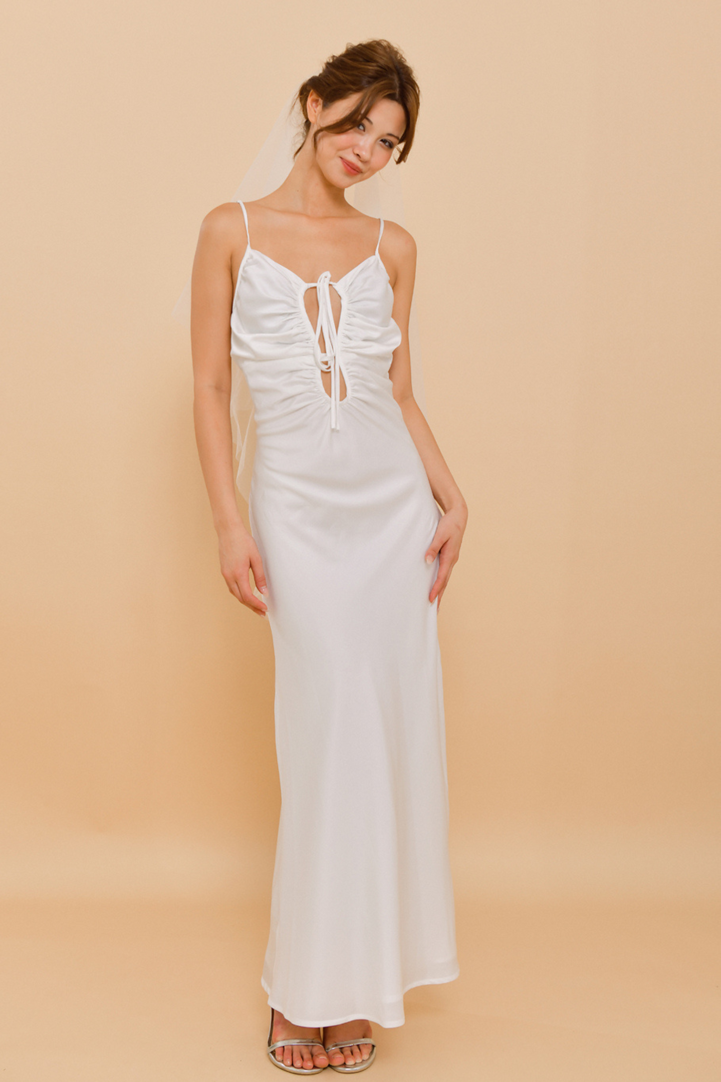 GIGI Spaghetti Strap Silk Wedding Dress