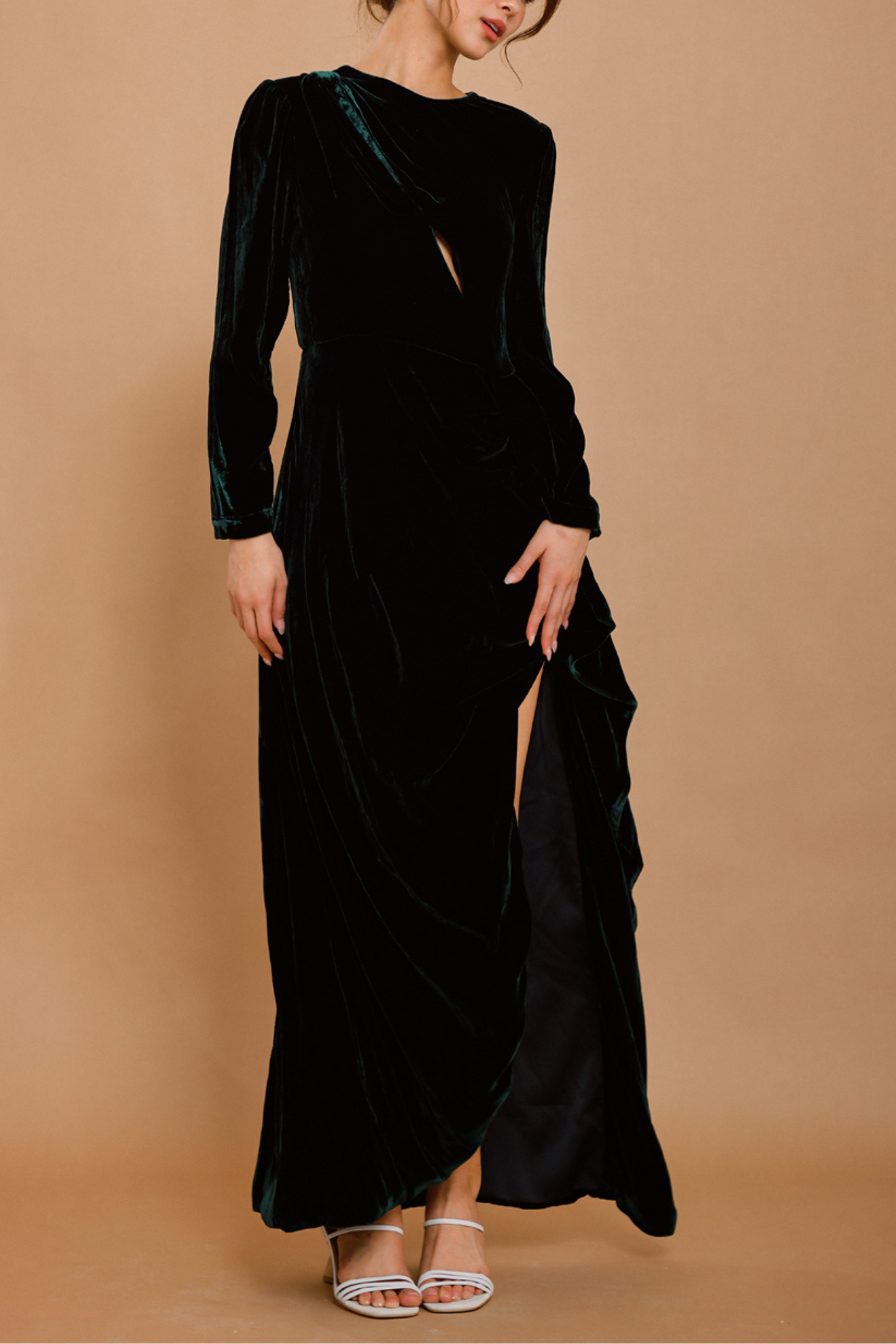 CAMILLE Slit Velvet Gown