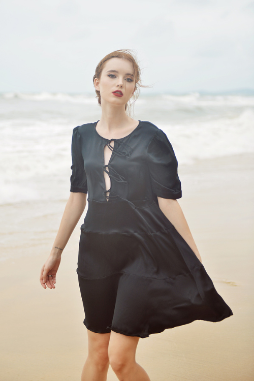 Black Silk Slip Dress - Pure Silk Dress - Women Silk Midi Dress - Mulberry Silk Dress - Silk Dress