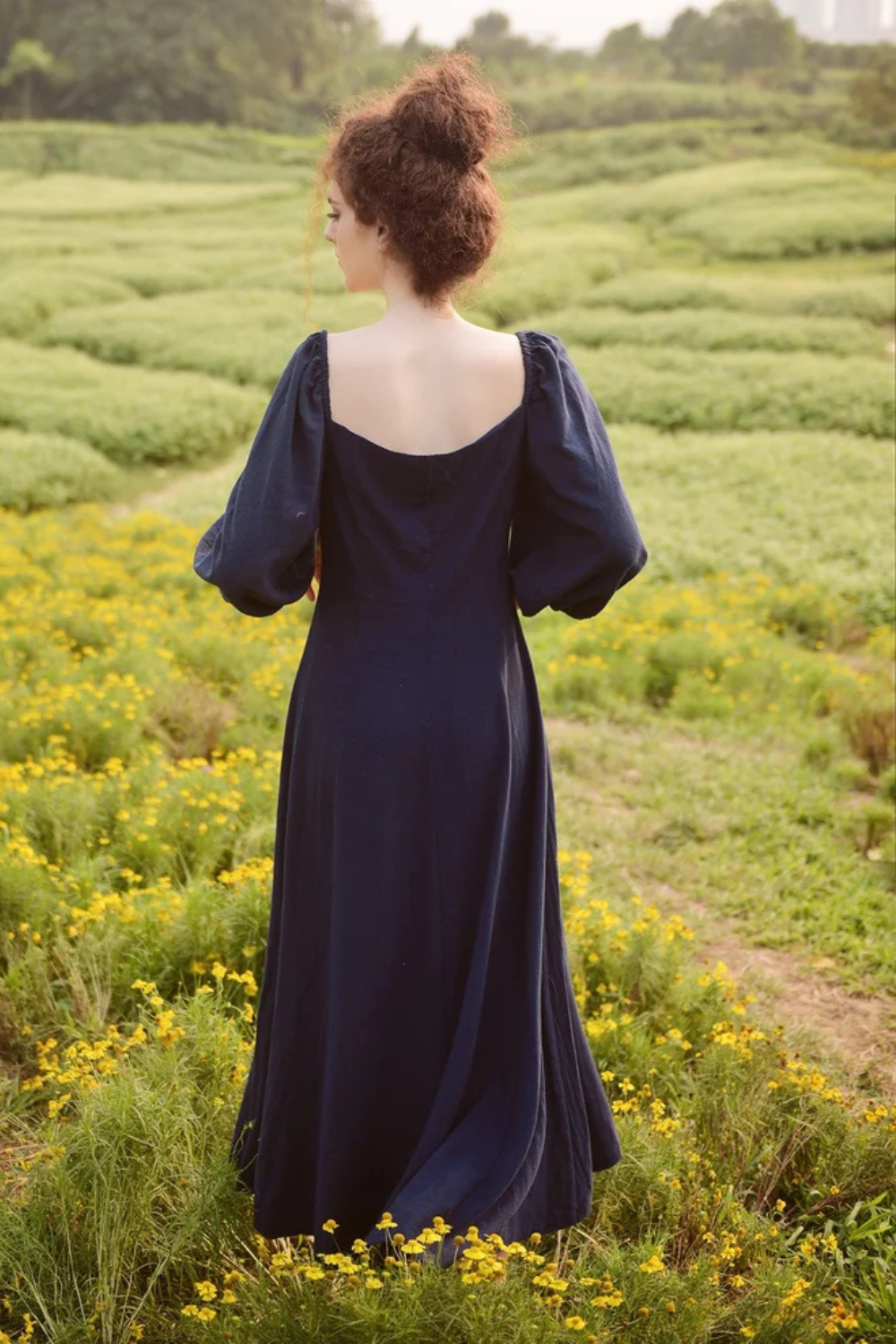 Long Cotton Button Dress - Dress for Women - Summer Dress - Comfy FloorLength Dress - Natural Fabric