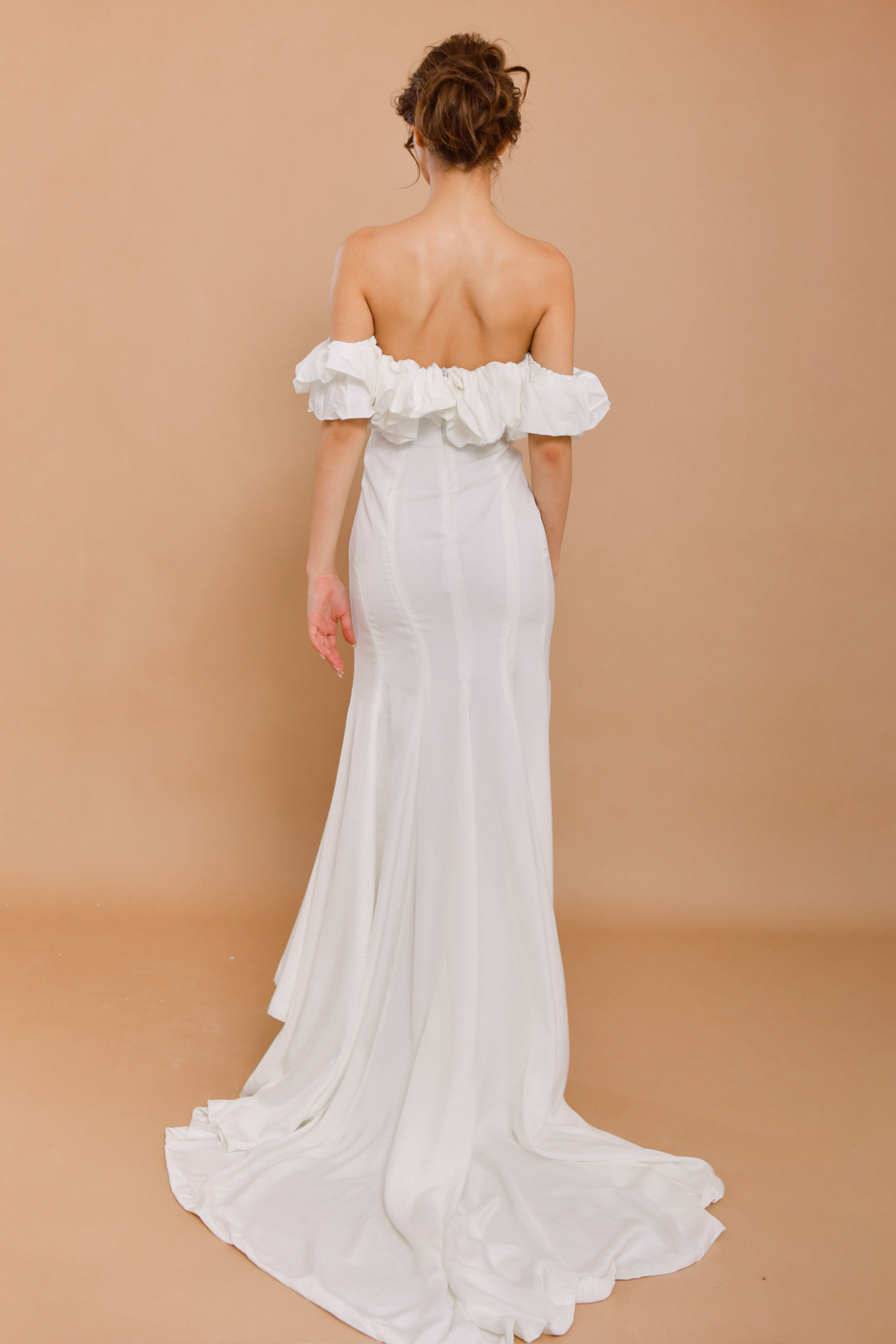 GISELLE Off-The-Shoulder Silk Wedding Dress