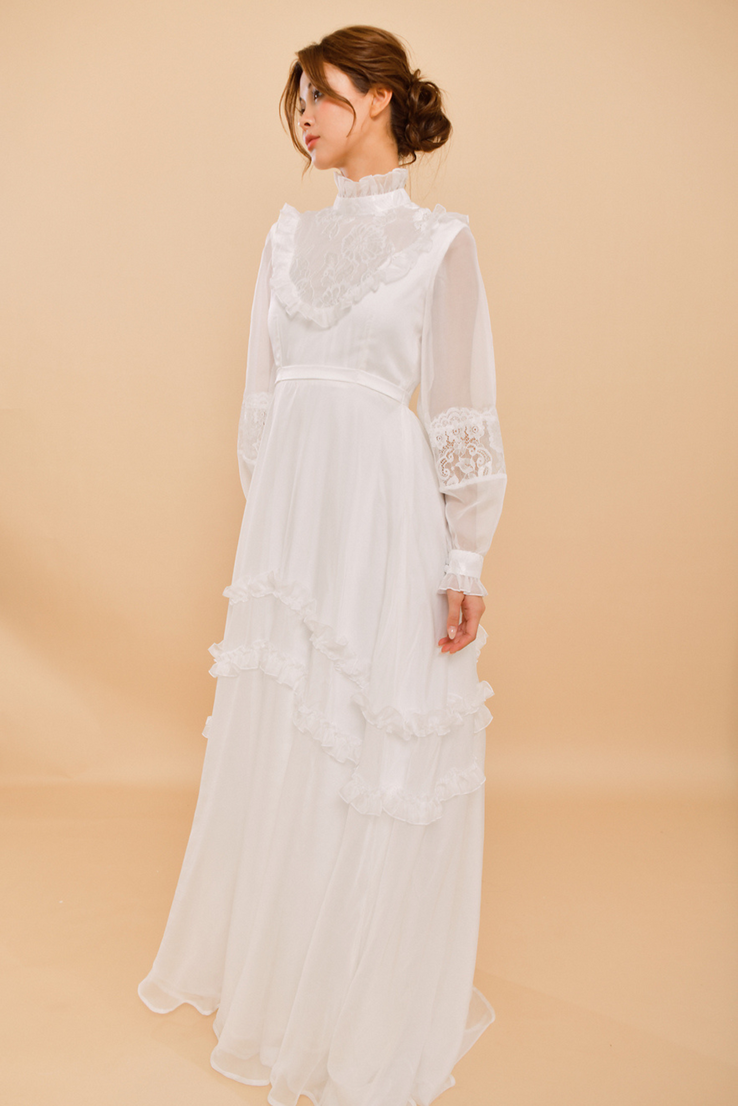 FARRAH Victorian-Inspired Silk Wedding Gown