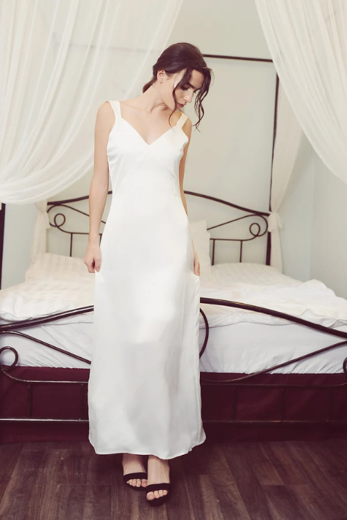 real silk dress 100% Mulberry Silk Gown Silk Long Dress Real Silk Dress – Lelasilk