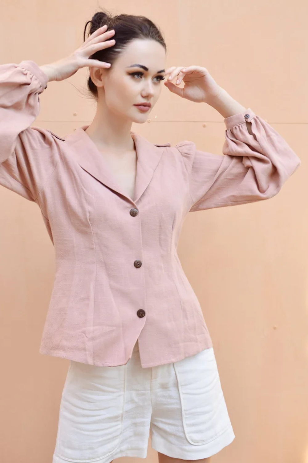 1940s Inspired Linen Blouse