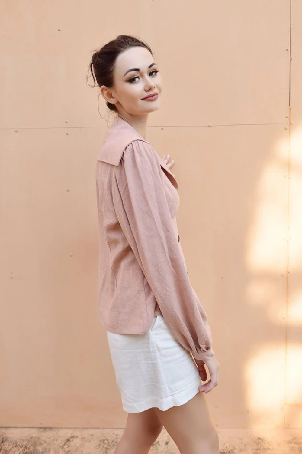 1940s Inspired Linen Blouse