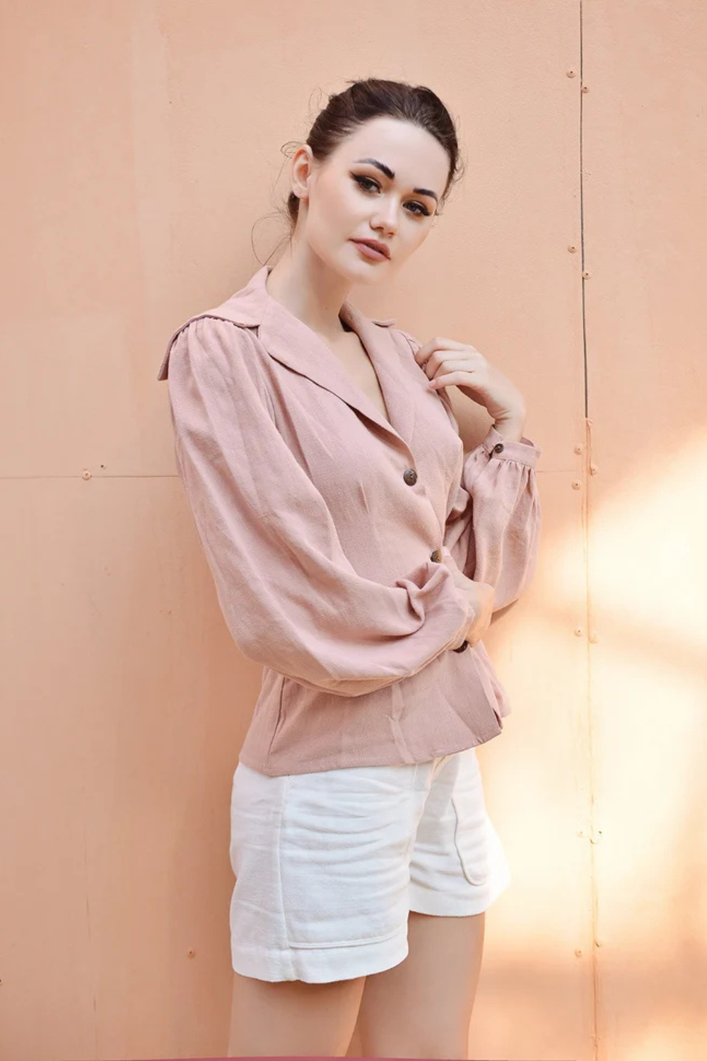 1940s Inspired Linen Blouse
