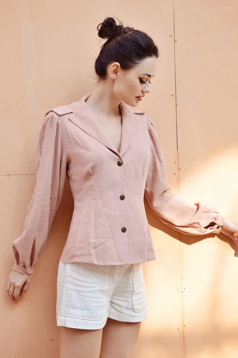 1940s Inspired Linen Blouse