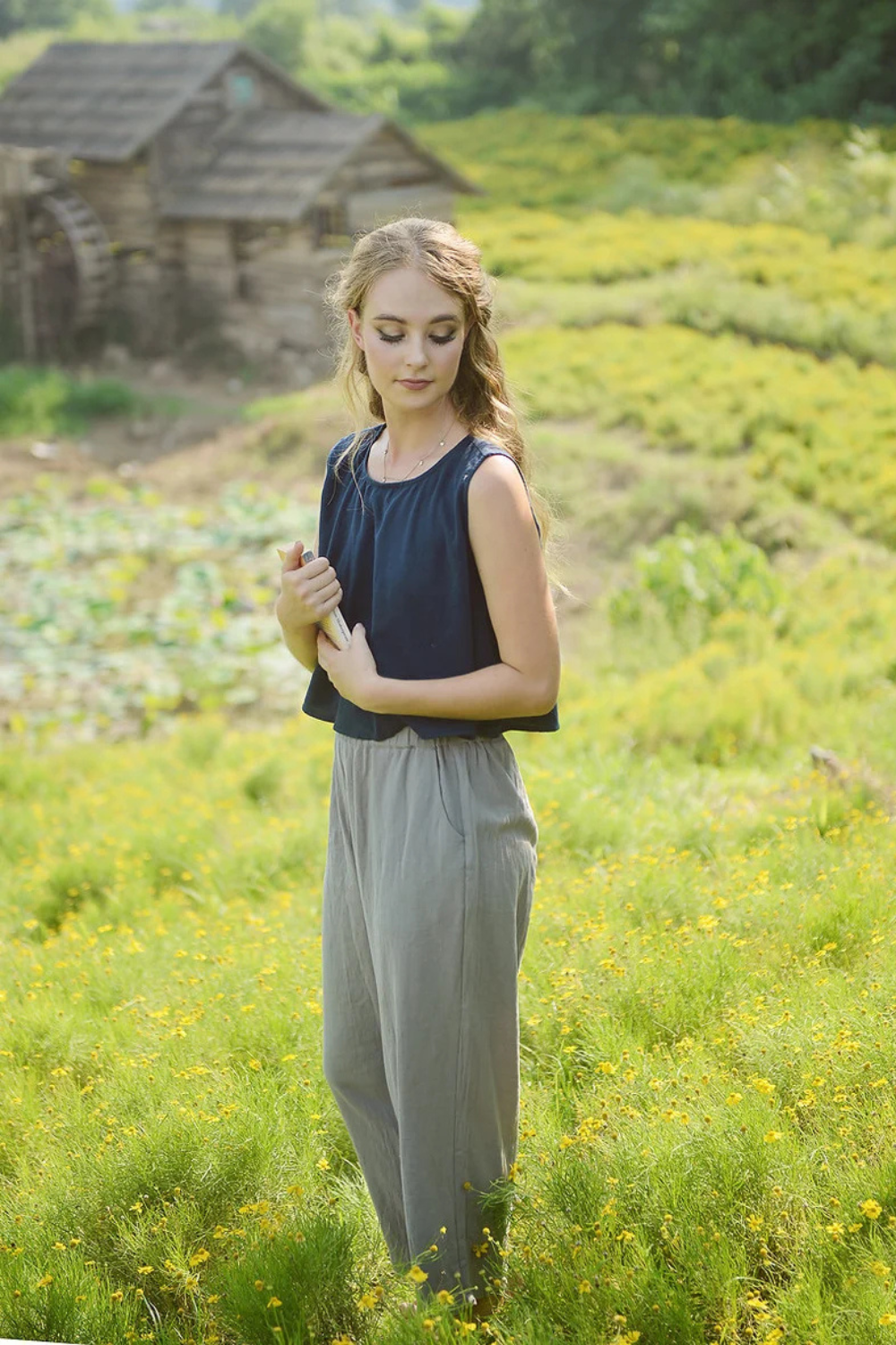 Linen Womens Top - Organic Cotton Top - Summer Women Clothes - Linen Tops Women - Unique Womens Clothing- Summer Women Clothes