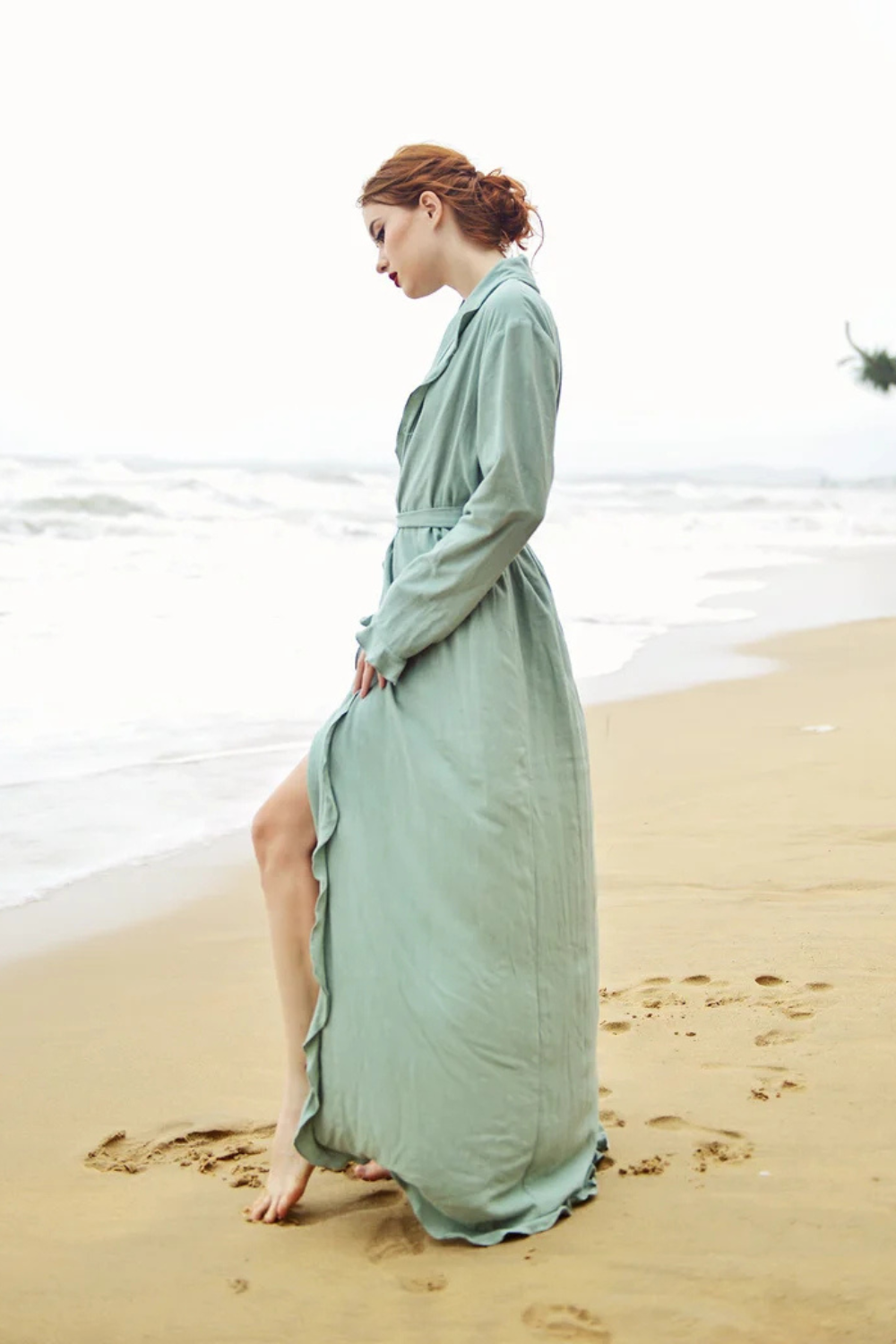 Linen Robe Long - Linen Robe for Women - Women Long Robe - Long Sleeve Robe