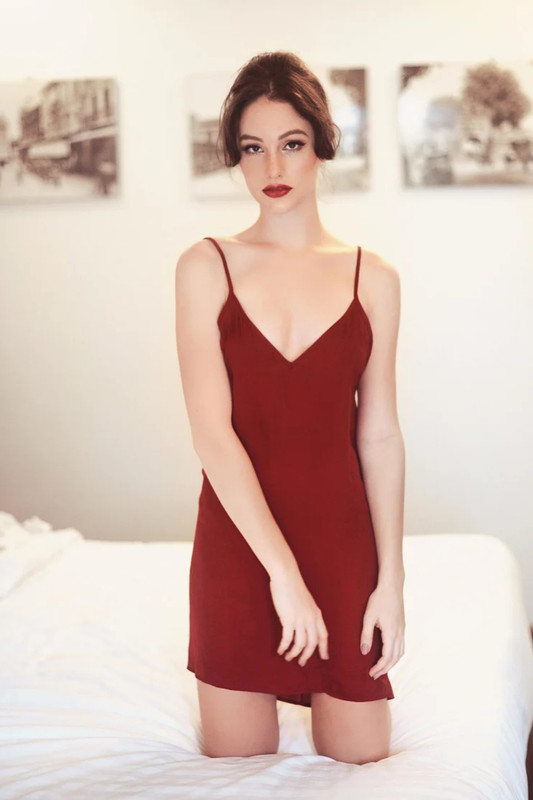 Sexyback Silk Slip - Backless Silk Dress - Silk Sleepwear - Boudoir Silk Slip - Romantic Gift for Her